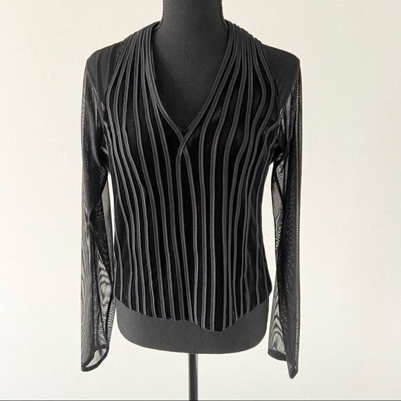 Vintage Concepts Conrad C Velvet Lace Mixed  Media Top - Picture 1 of 16